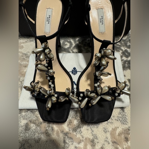 Prada Satin Beaded Stiletto - Picture 3 of 9